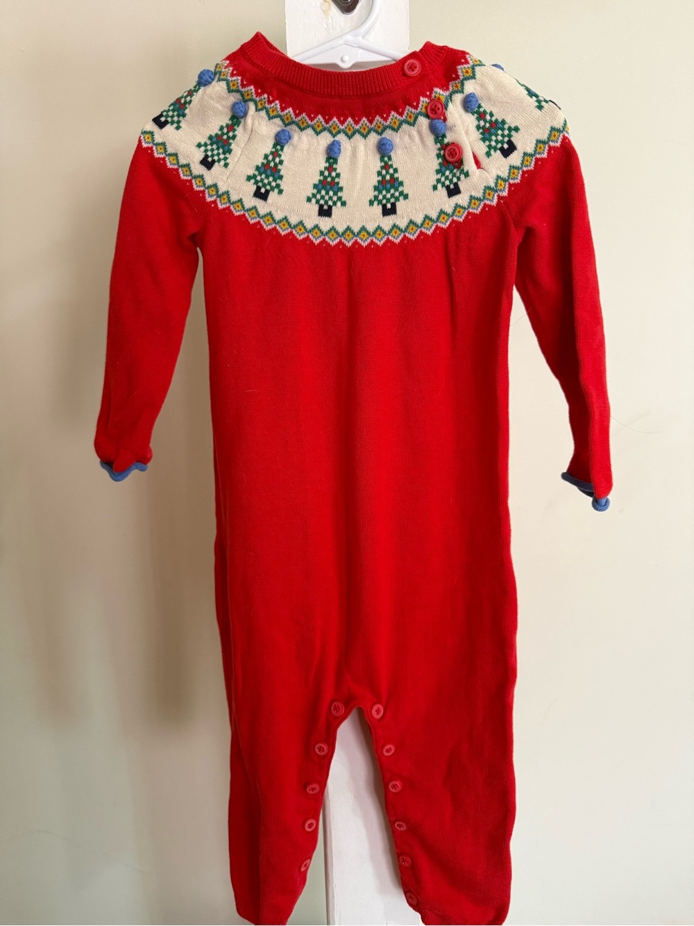 Baby Boden Fair Isle Christmas Sweater Romper